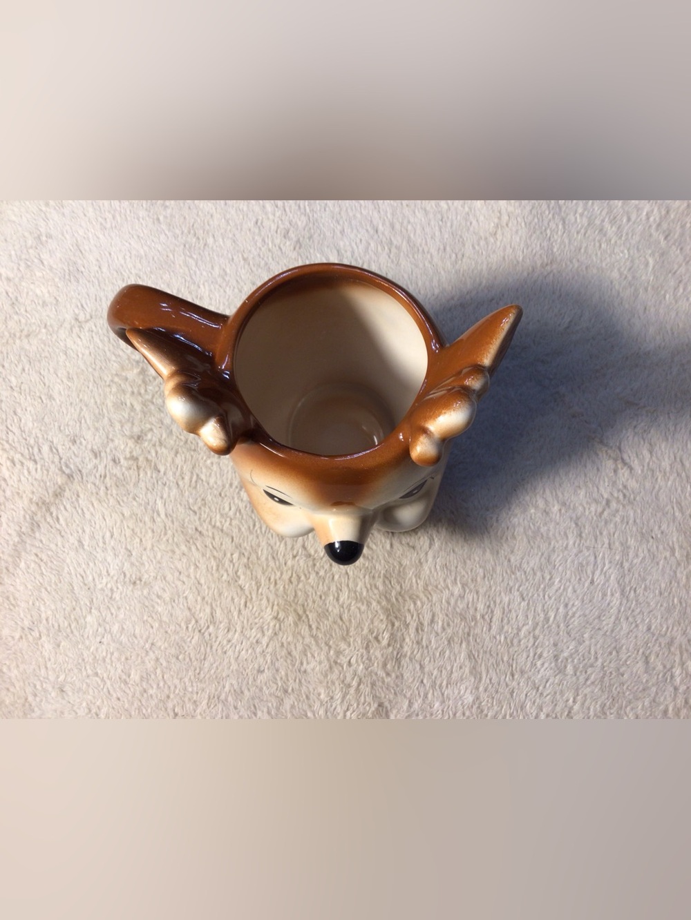 Pottery Barn Brown and Cream Deer Face Mug - Picture 2 of 4